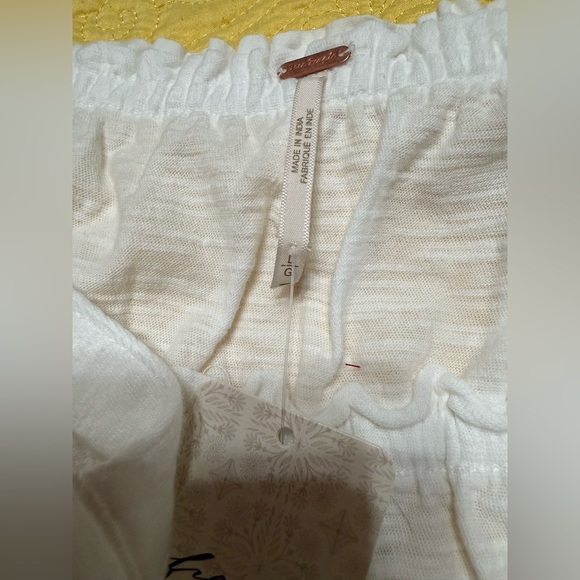 H264 Free People M pp14 L p15 unstretched Ivory Ruffle-Trim Swing Tank Top - Picture 9 of 9